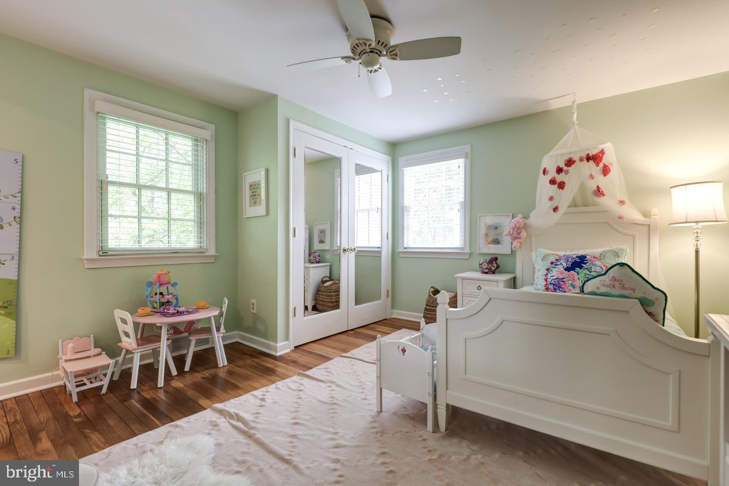 396 Bair Road Berwyn, PA 19312 - Photo 14 of 28 Bedroom 2 with Hardwood Floors and Ceiling fan