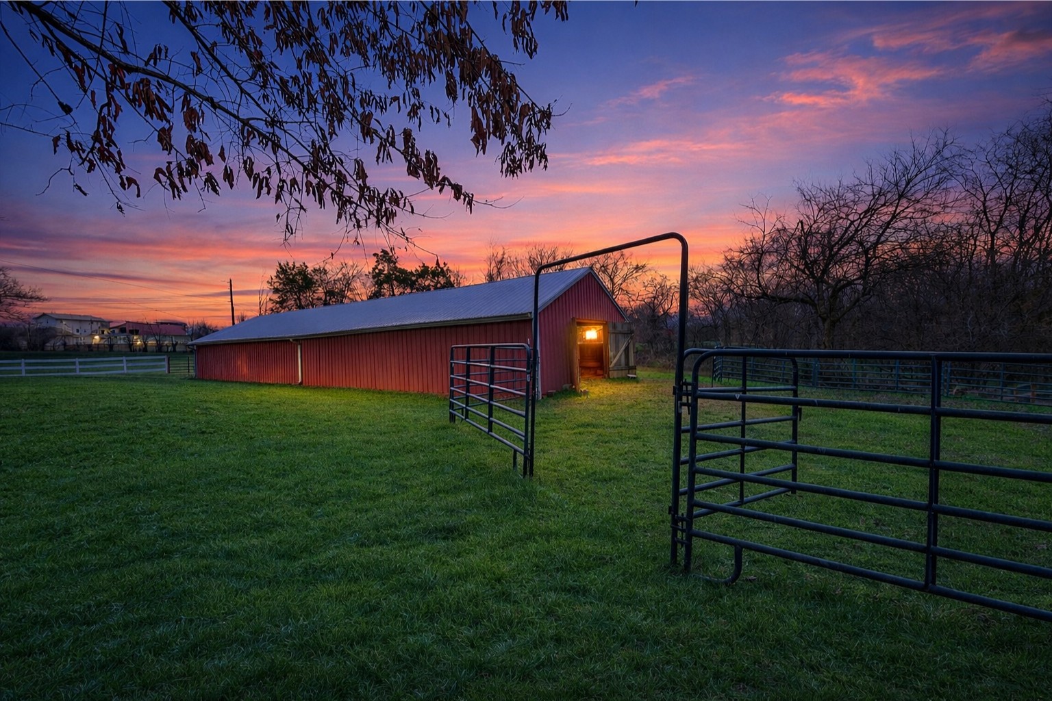 a view of a backyard with wooden fence