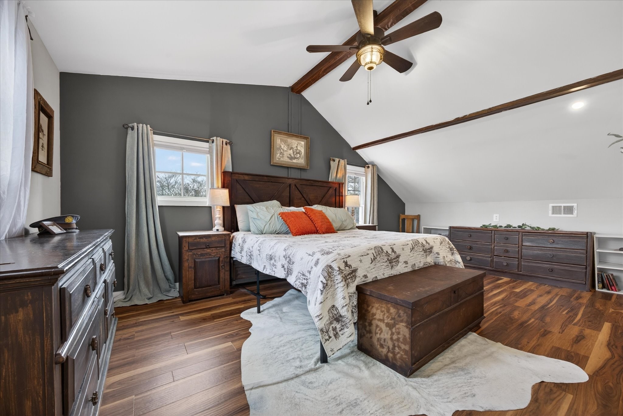 3212 Marthas Chapel Road Cunningham, TN 37052 - Photo 16 of 32 a bedroom with a bed and wooden floor