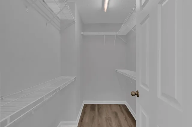 a view of small space with racks on the wall