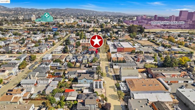 an aerial view of city