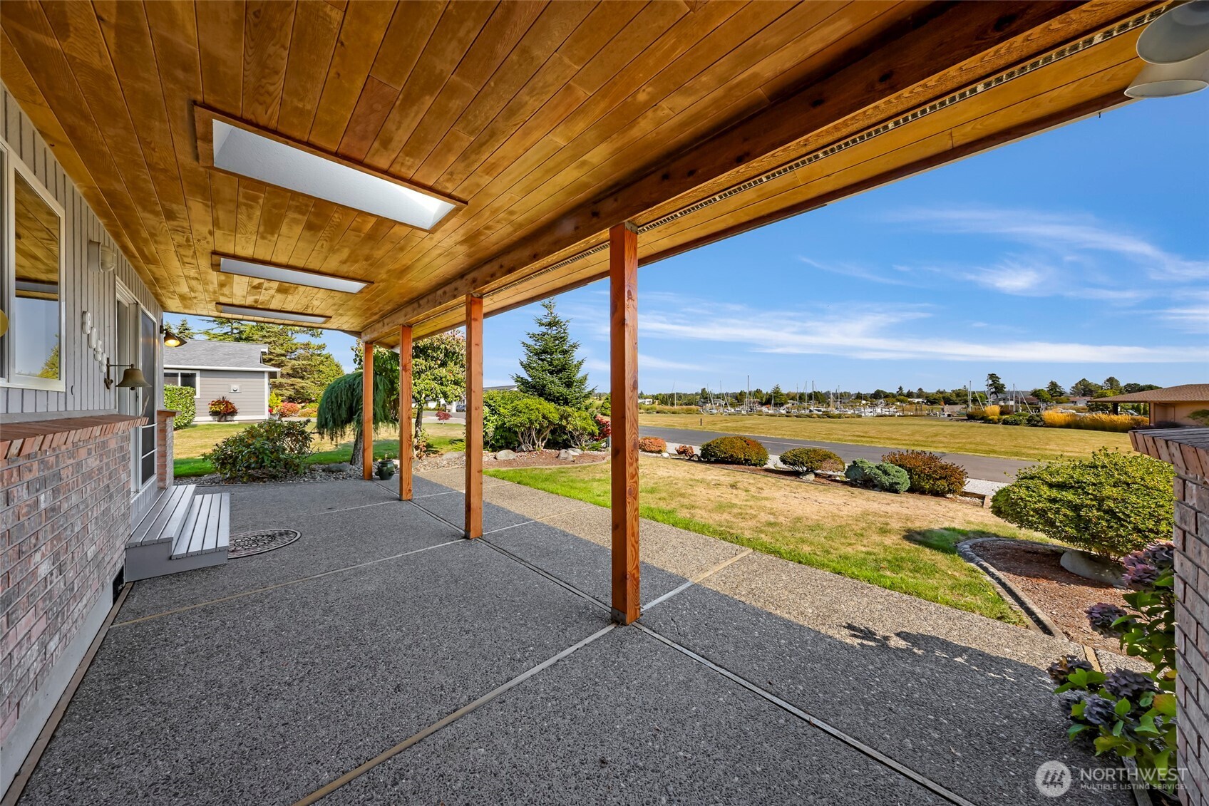 8059 Comox Road Blaine, WA 98230 - Photo 32 of 38 a view of a patio with a ocean view