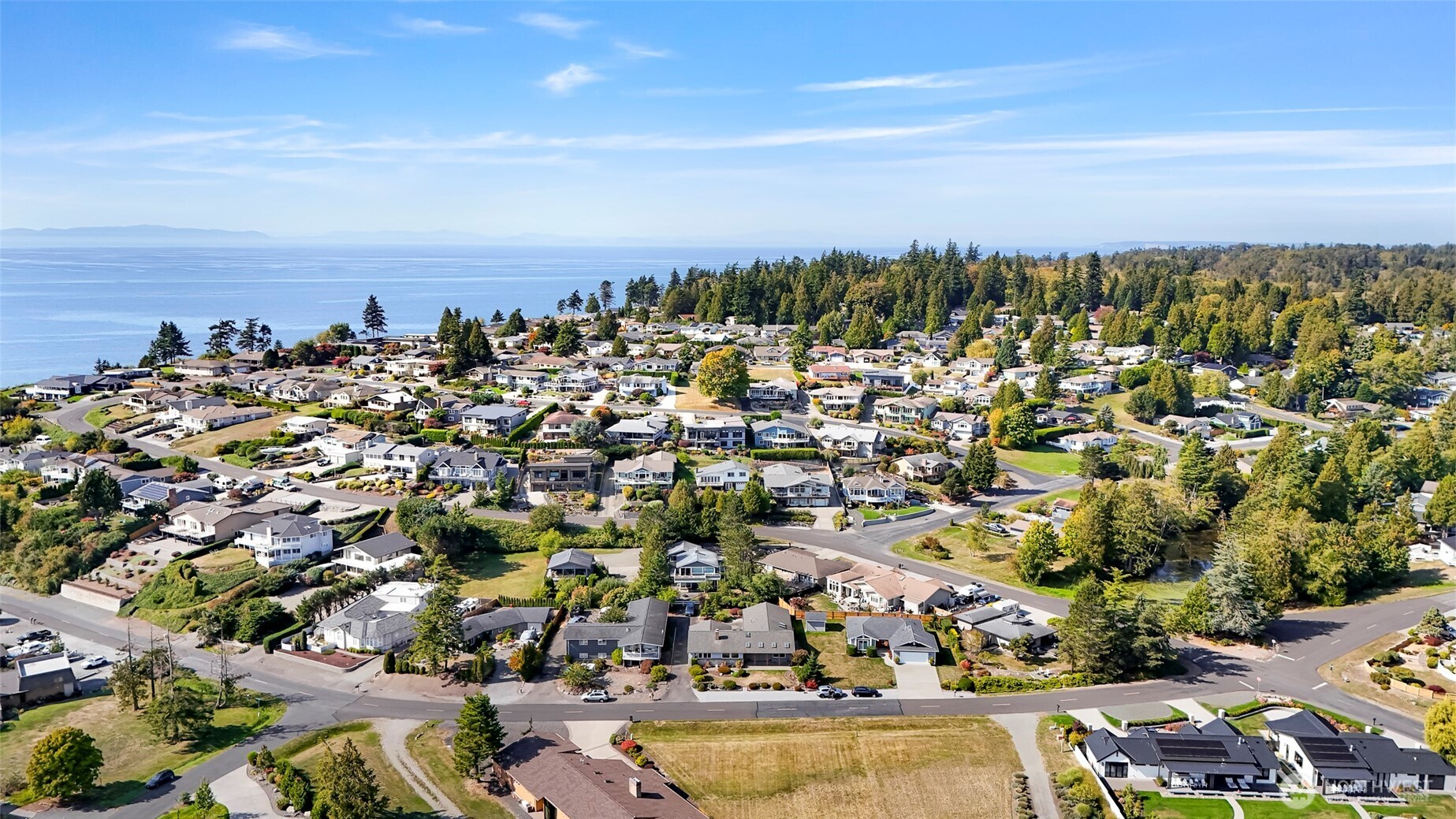8059 Comox Road Blaine, WA 98230 - Photo 37 of 38 an aerial view of a city with lots of residential buildings