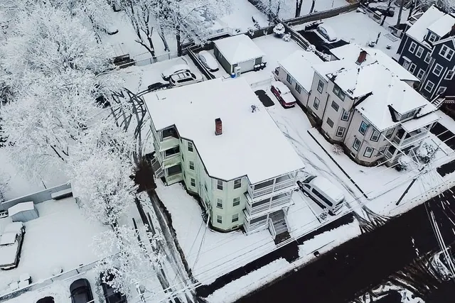 an aerial view of a flat screen tv