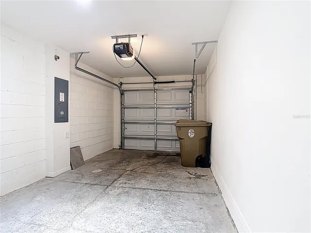 a view of a garage