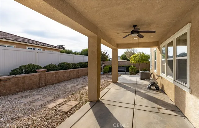 a view of balcony with furniture