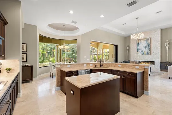 a kitchen with a stove and a sink