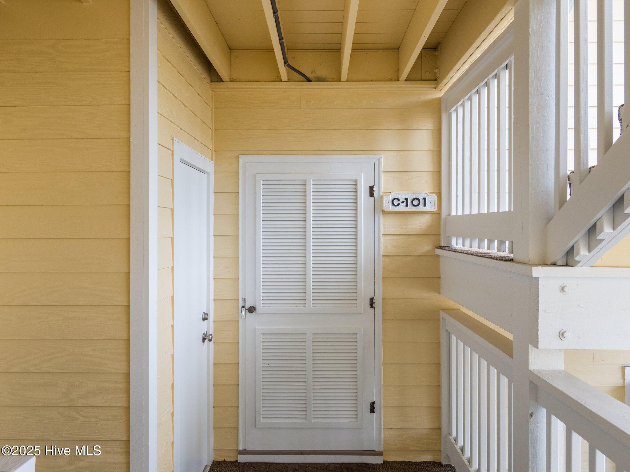 Front Door and Enclosed Storage Closet