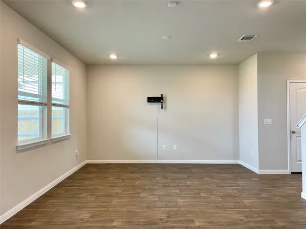 a view of a livingroom with a window