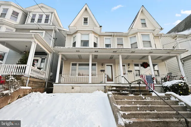 front view of a building with a street