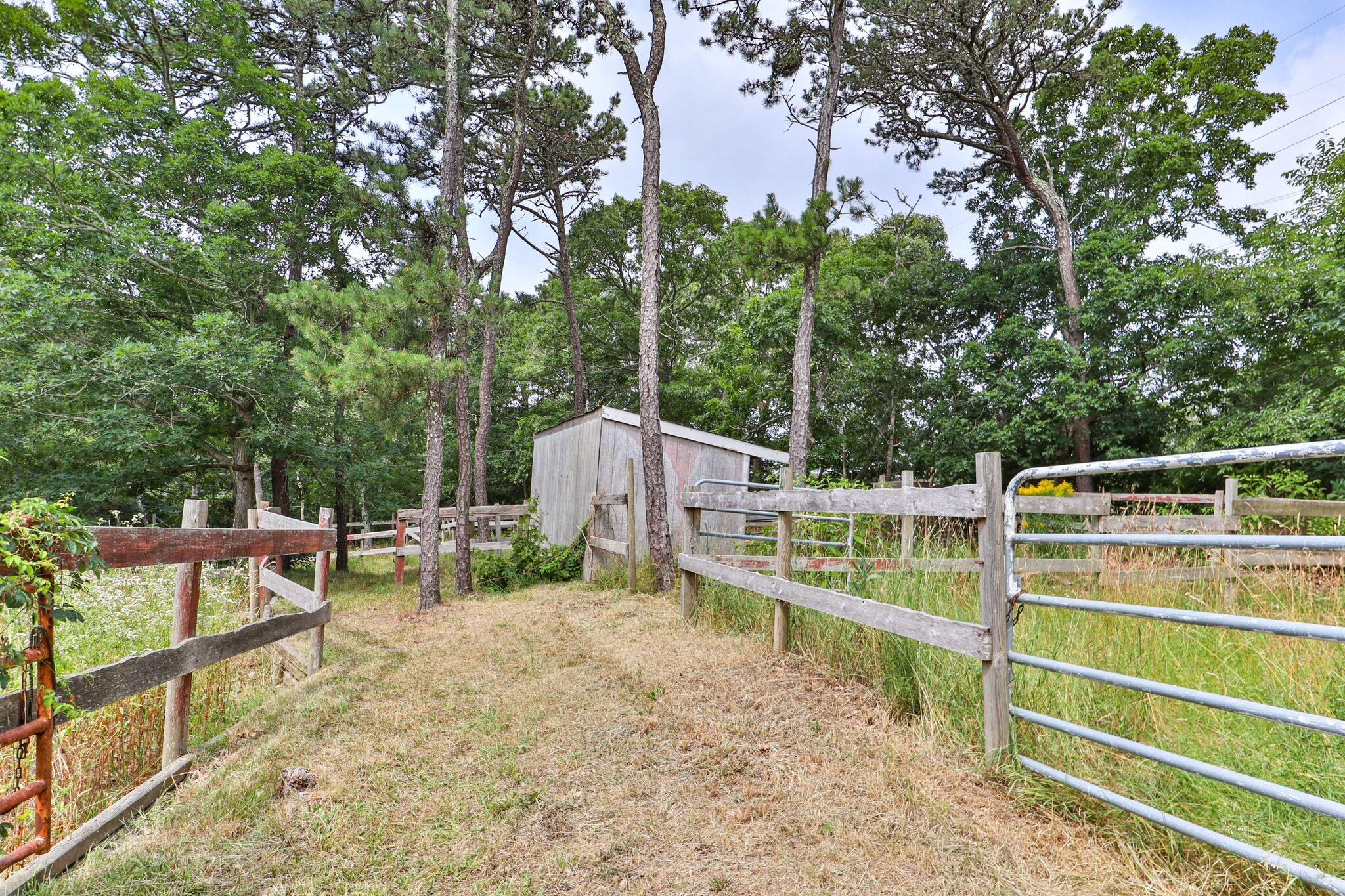 36 Bakers Pond Road Orleans, MA 02653 - Photo 44 of 50 a view of a small yard and wooden fence