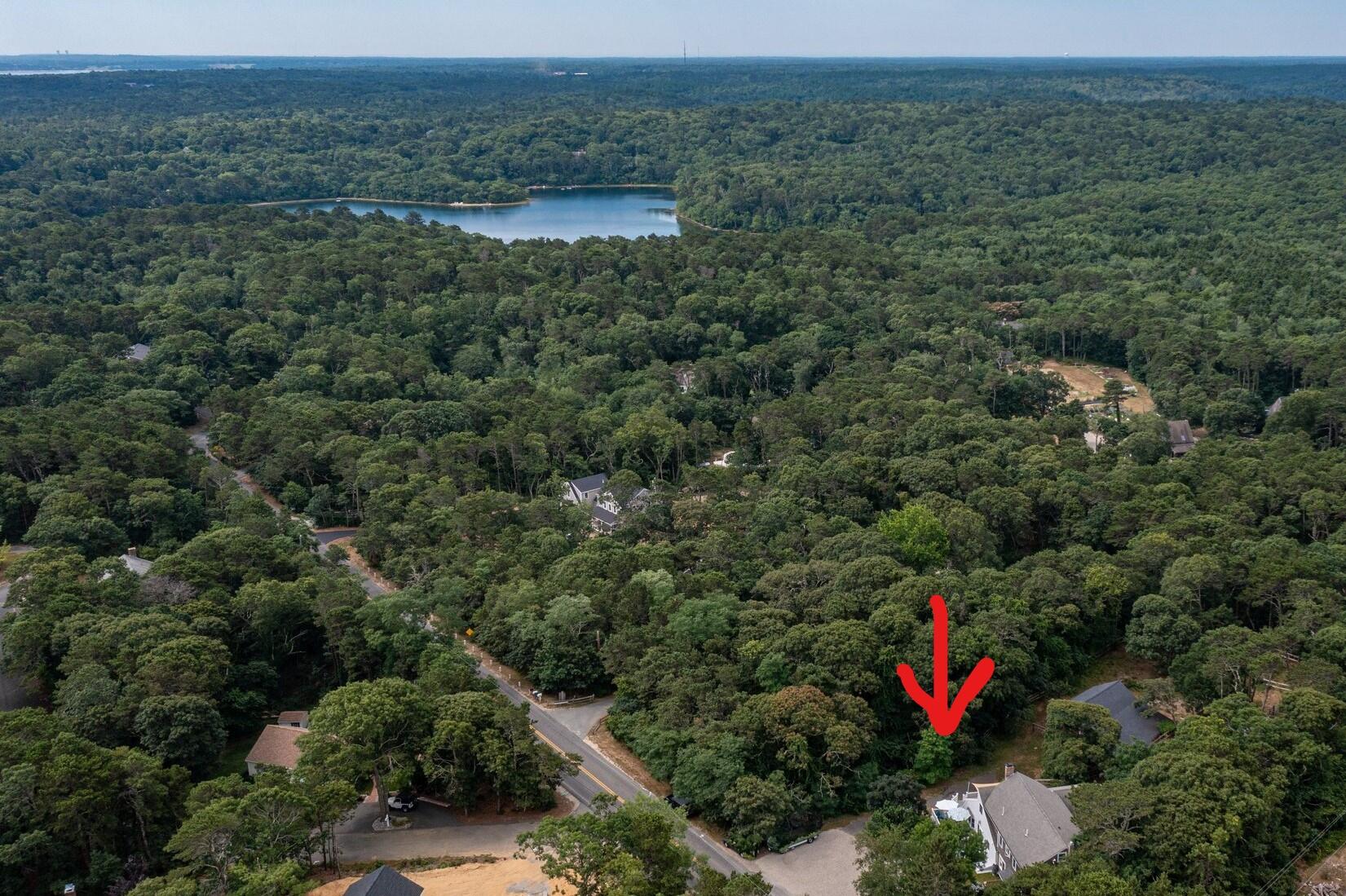 36 Bakers Pond Road Orleans, MA 02653 - Photo 46 of 50 an aerial view of residential houses with outdoor space and trees