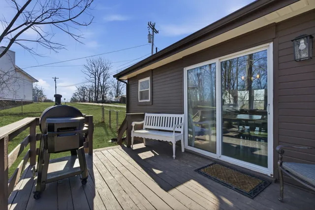 a view of a chairs in a patio