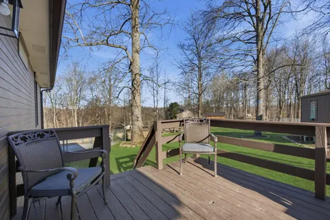 a view of a chairs in a patio