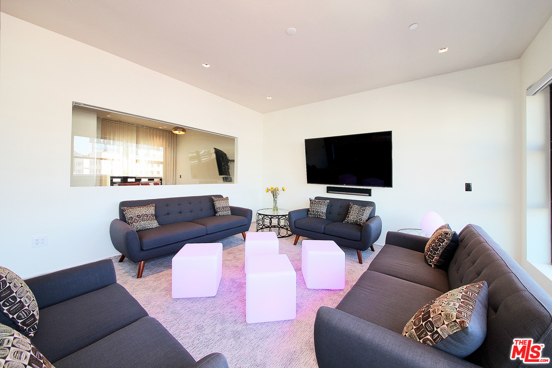 1645 Vine Street, Unit 908 Los Angeles, CA 90028 - Photo 13 of 52 a living room with furniture and a flat screen tv