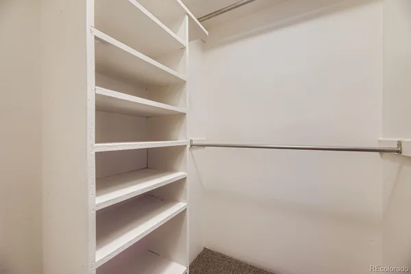 an empty room with closet