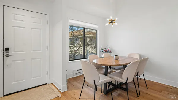 a kitchen with a sink and a refrigerator