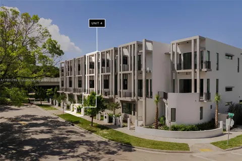 a front view of a building with street view