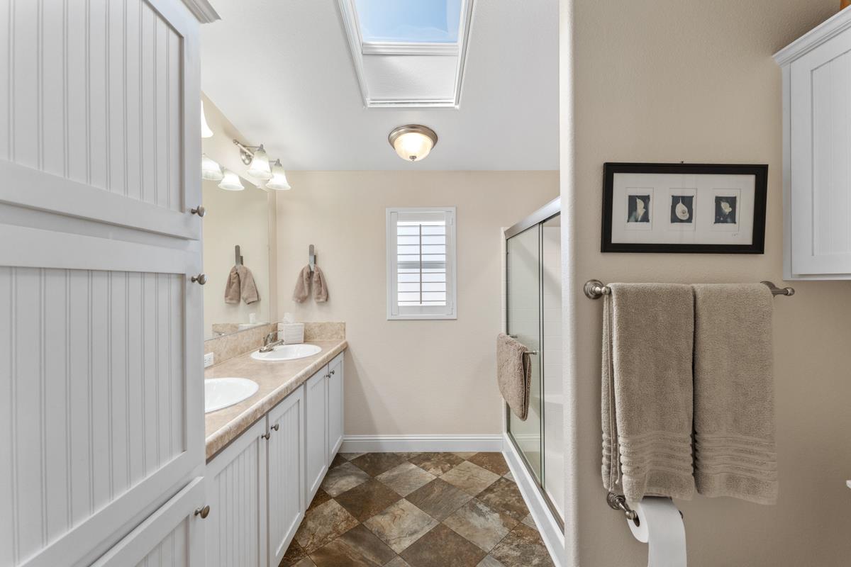 128 Don Felipe Ojai, CA 93023 - Photo 17 of 35 a bathroom with a sink and a mirror