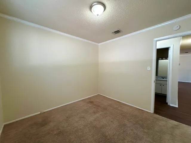 an empty room with closet