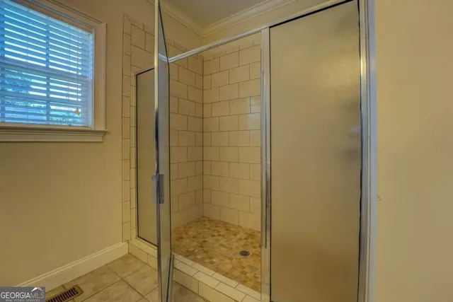 a bathroom with a shower