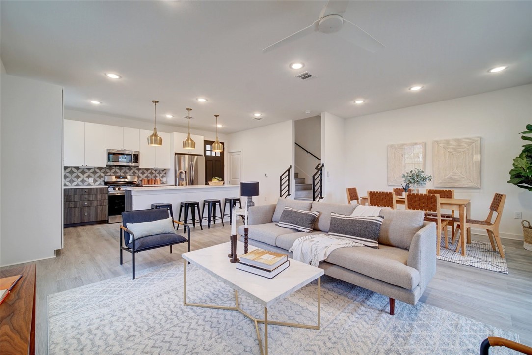 2624 Metcalfe Road, Unit 14 Austin, TX 78741 - Photo 1 of 1 Open floor concept in the living, dining and kitchen areas