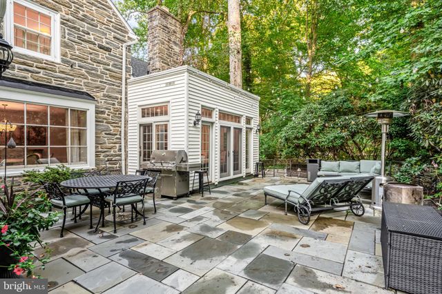 a view of a backyard with a slide
