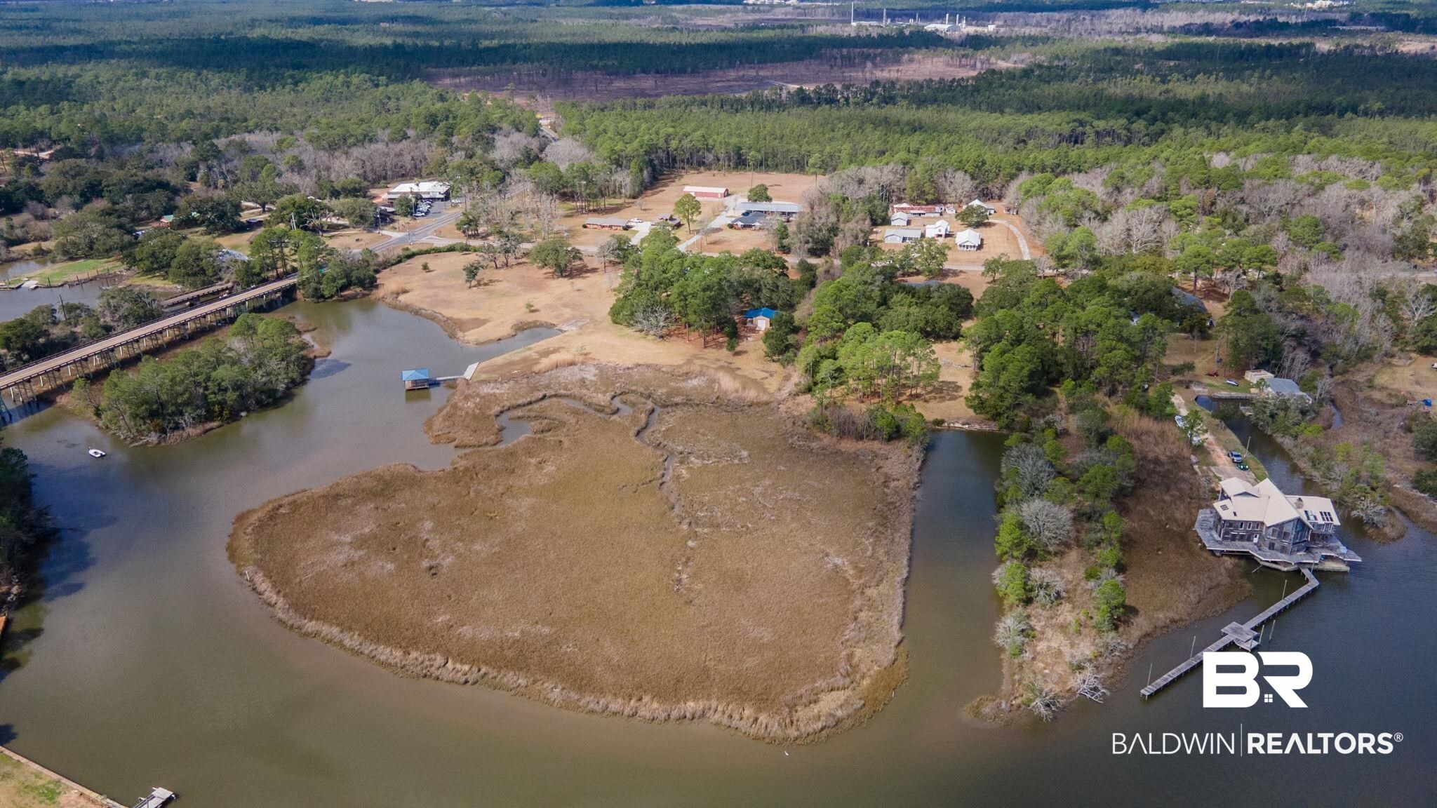 15025 Bellingrath Road Coden, AL 36523 - Photo 75 of 79 View of property location with a heavily wooded area and a nearby body of water