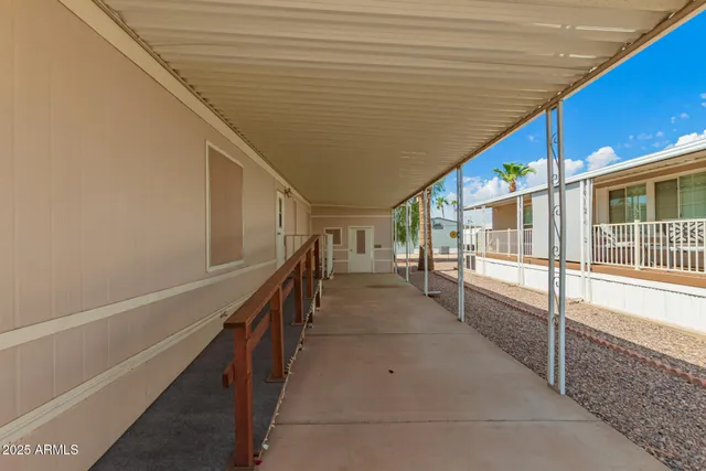 a view of garage and yard