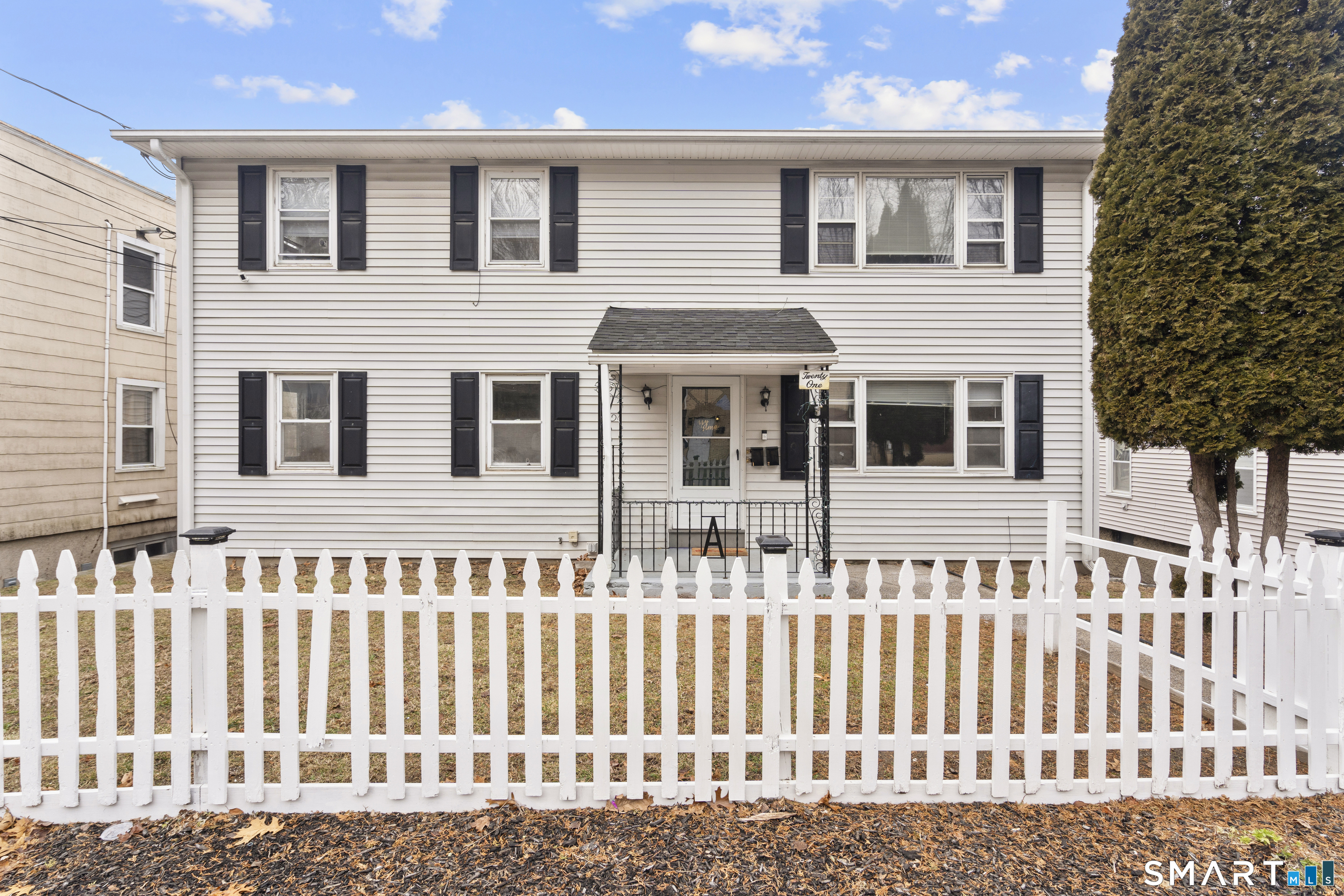 a front view of a house