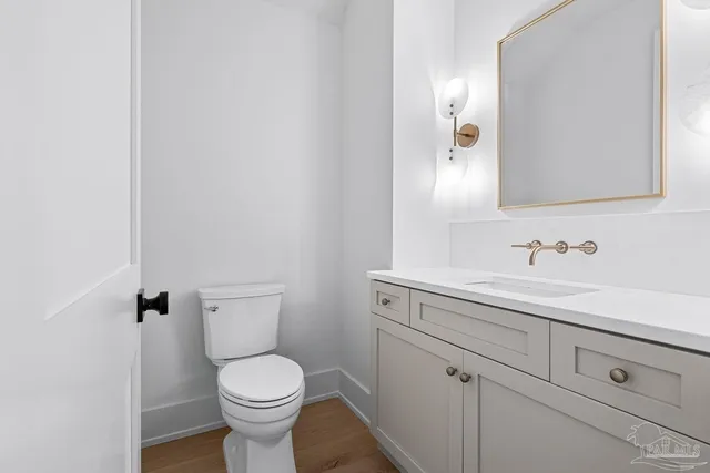 an aerial view of a house with a outdoor space