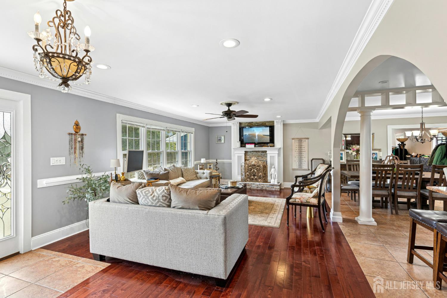 1701 Raritan Road Scotch Plains, NJ 07076 - Photo 28 of 31 a living room with furniture and wooden floor