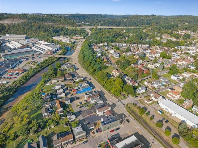 an aerial view of multiple house