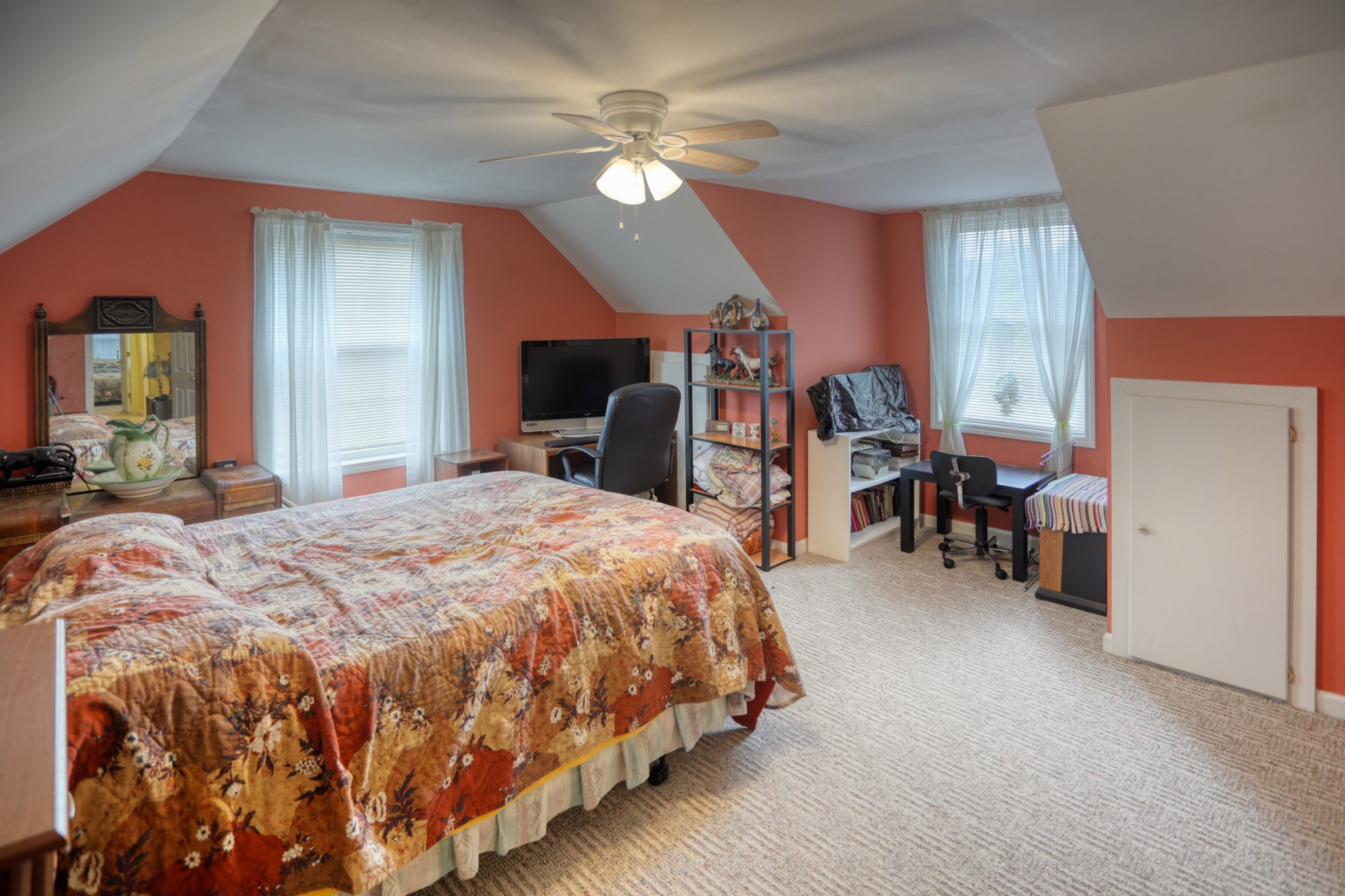 2838 New Roe Road Adolphus, KY 42120 - Photo 9 of 37 a bed sitting in a spacious bedroom next to a window and a chandelier