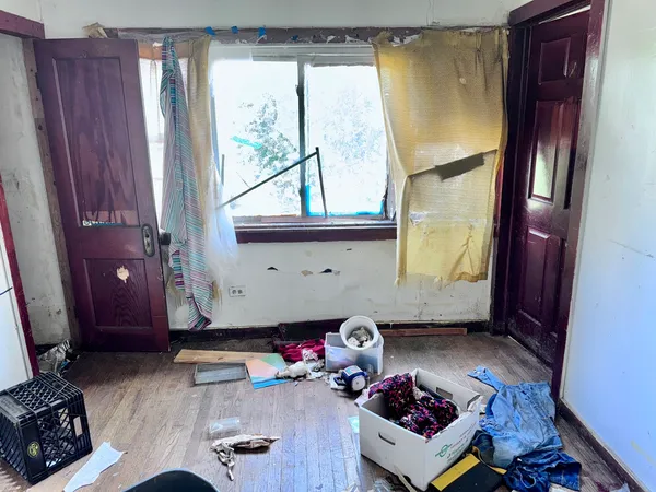 a room with furniture and a window