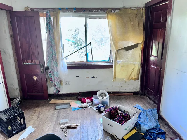 a room with furniture and a window