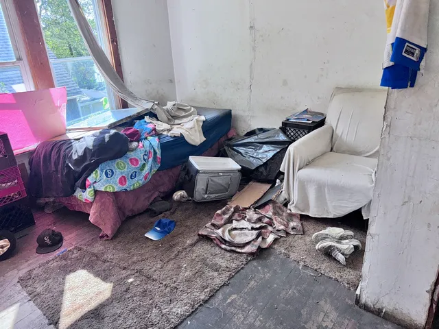 a living room with furniture and a couch