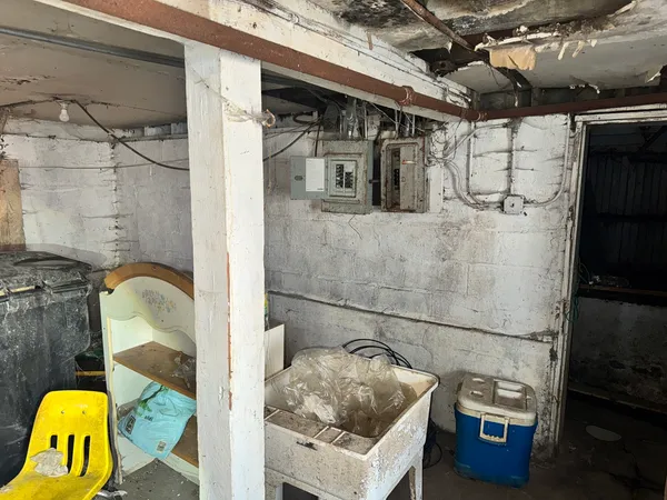 a bathroom with a sink and a shower