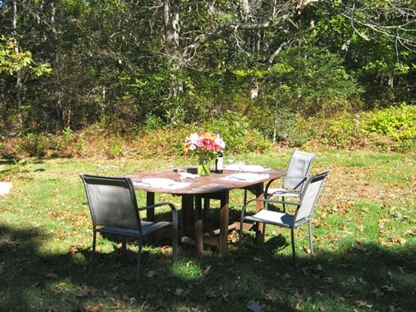 58 Forest Road West Tisbury, MA 02568 - Photo 29 of 29 a patio with table and chairs