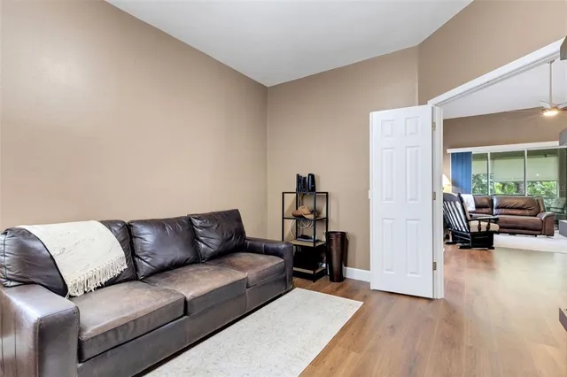 a view of a workspace with furniture