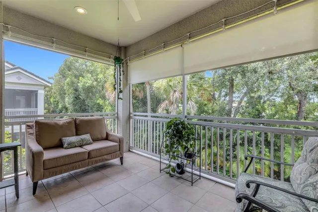 an aerial view of a house with a garden
