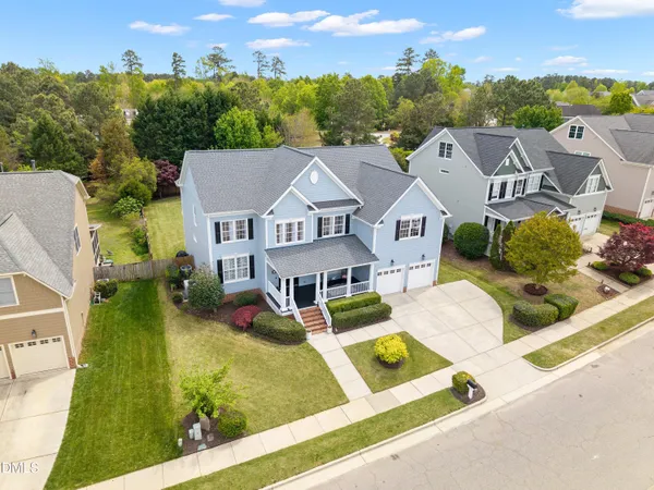 an aerial view of a house