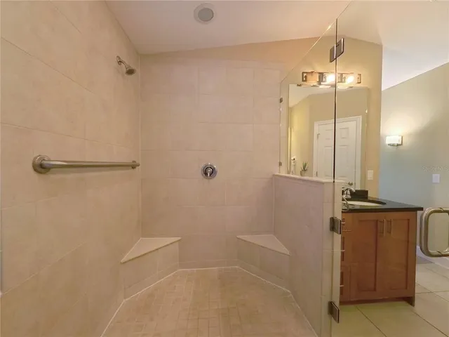 a bathroom with a shower