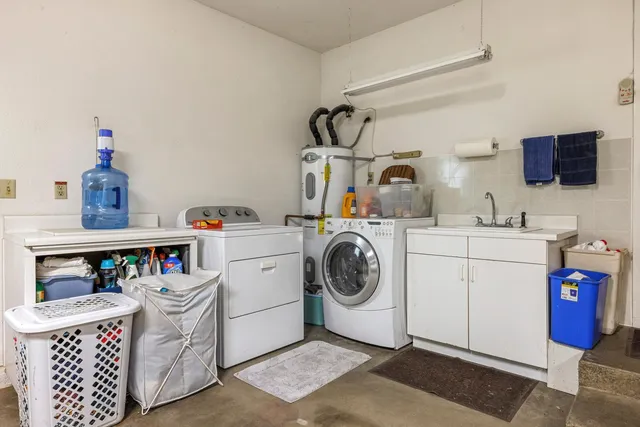 a backyard of a house with lots of green space