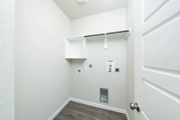 a view of small space with wooden floor