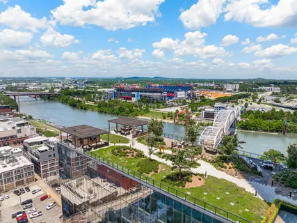 an aerial view of a city