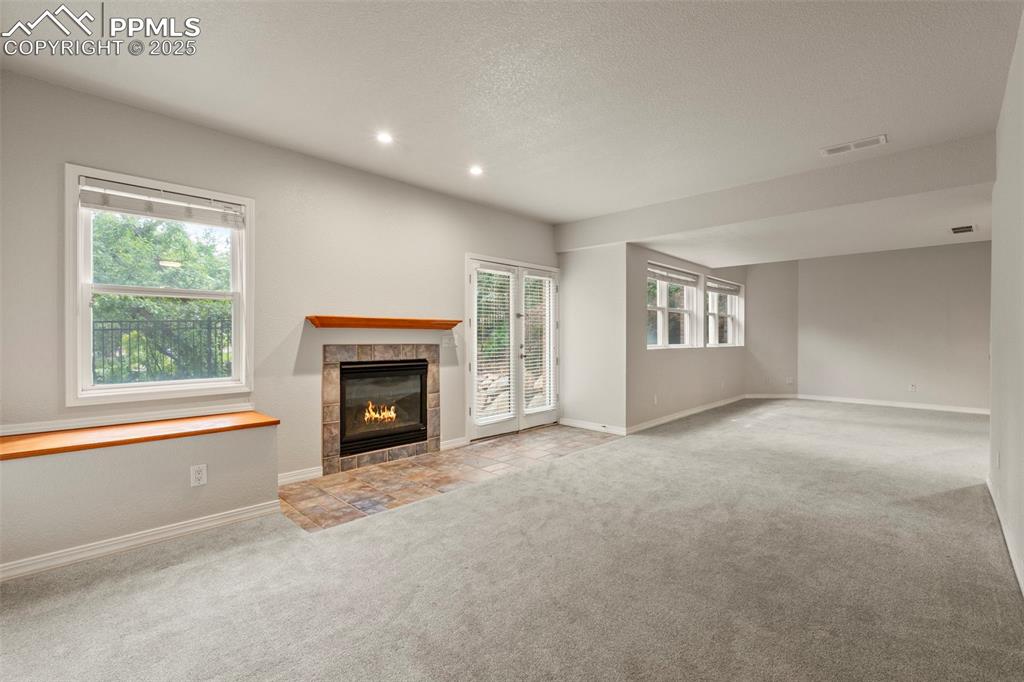 4930 Langdale Way Colorado Springs, CO 80906 - Photo 37 of 49 a view of an empty room with a window and fireplace