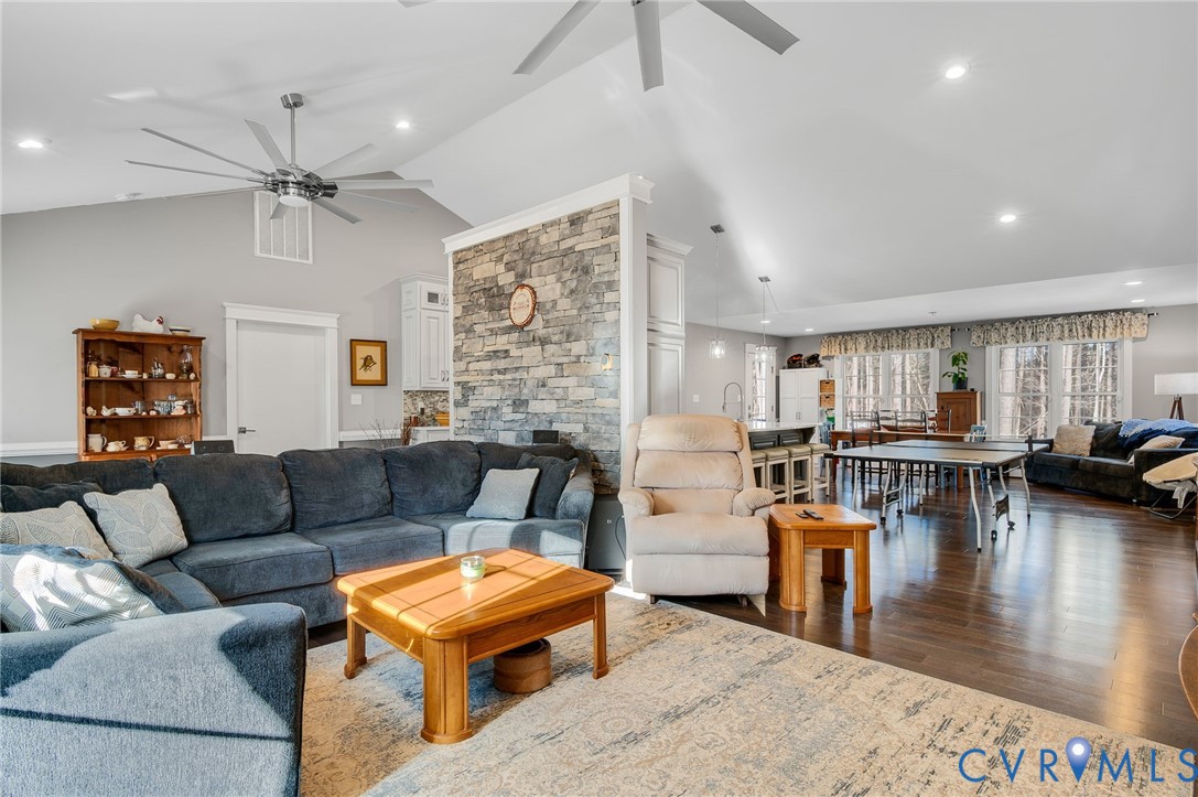 15330 Wilkinson Road Dinwiddie, VA 23841 - Photo 5 of 43 a living room with furniture and view of kitchen