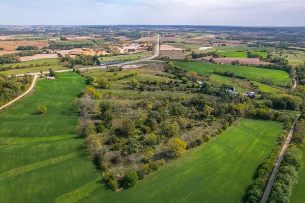 a view of a city with a houses