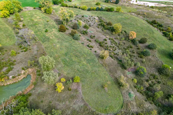 a view of a garden with a lake